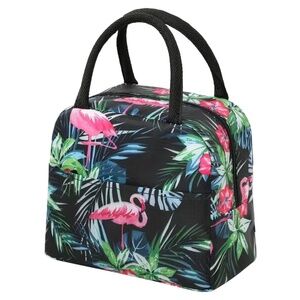 Insulated Flamingo Lunch Bag Tropical Container School Work Travel Picnic NEW